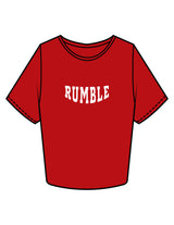 The Crop Tee - Red - Rumble Core - Center Chest - Printed - White