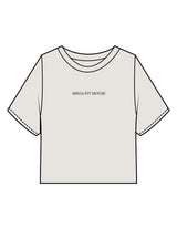 The Heavyweight Crop Tee - Washed Bone - Mega Fit House - Center Chest & Back Spiral - Printed - Black