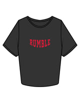 The Crop Tee - Charcoal - Rumble Core - Center Chest - Printed - Rumble Red
