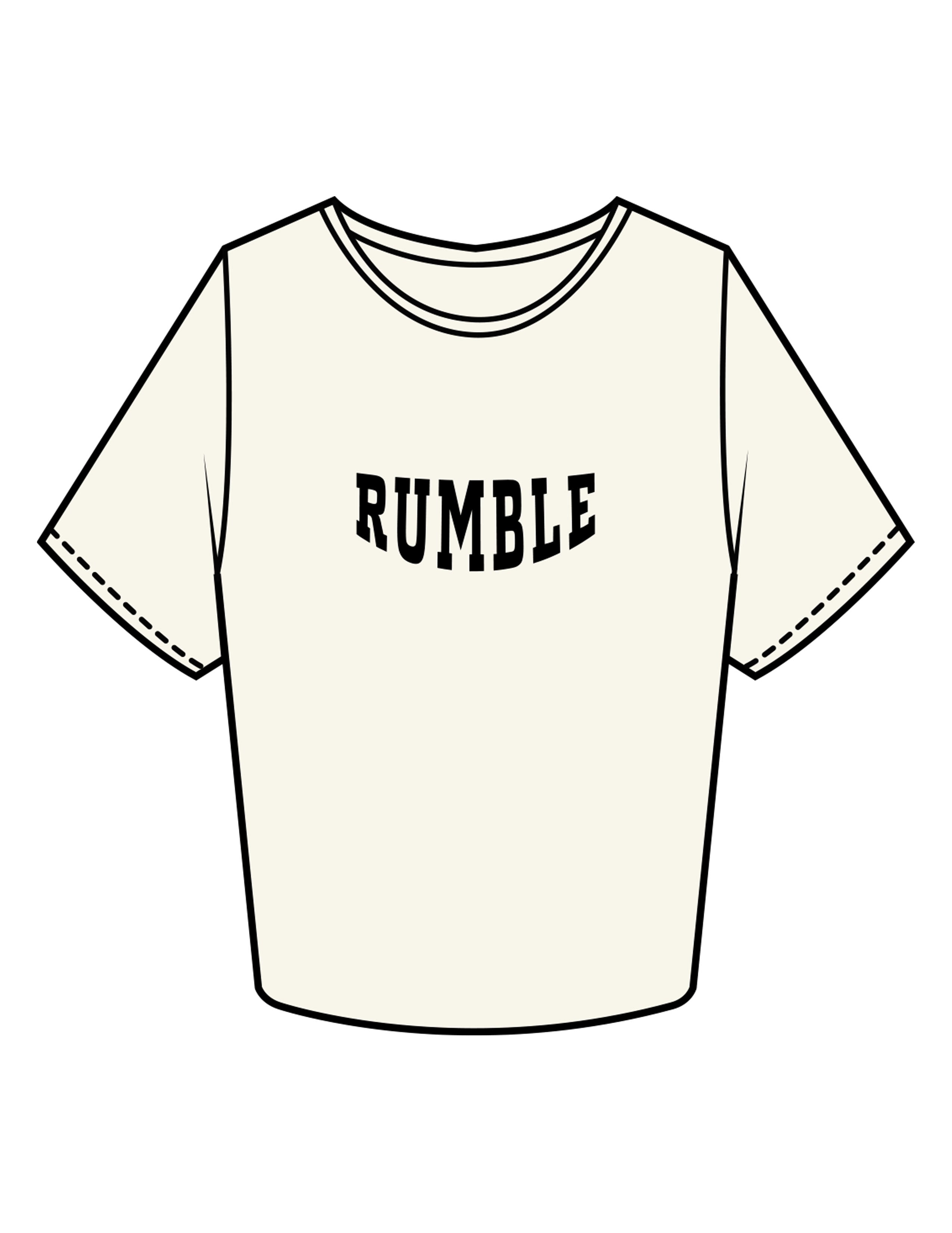 The Crop Tee - Off White - Rumble Core - Center Chest - Printed - Black