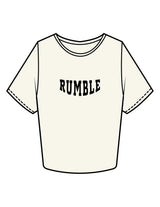 The Crop Tee - Off White - Rumble Core - Center Chest - Printed - Black