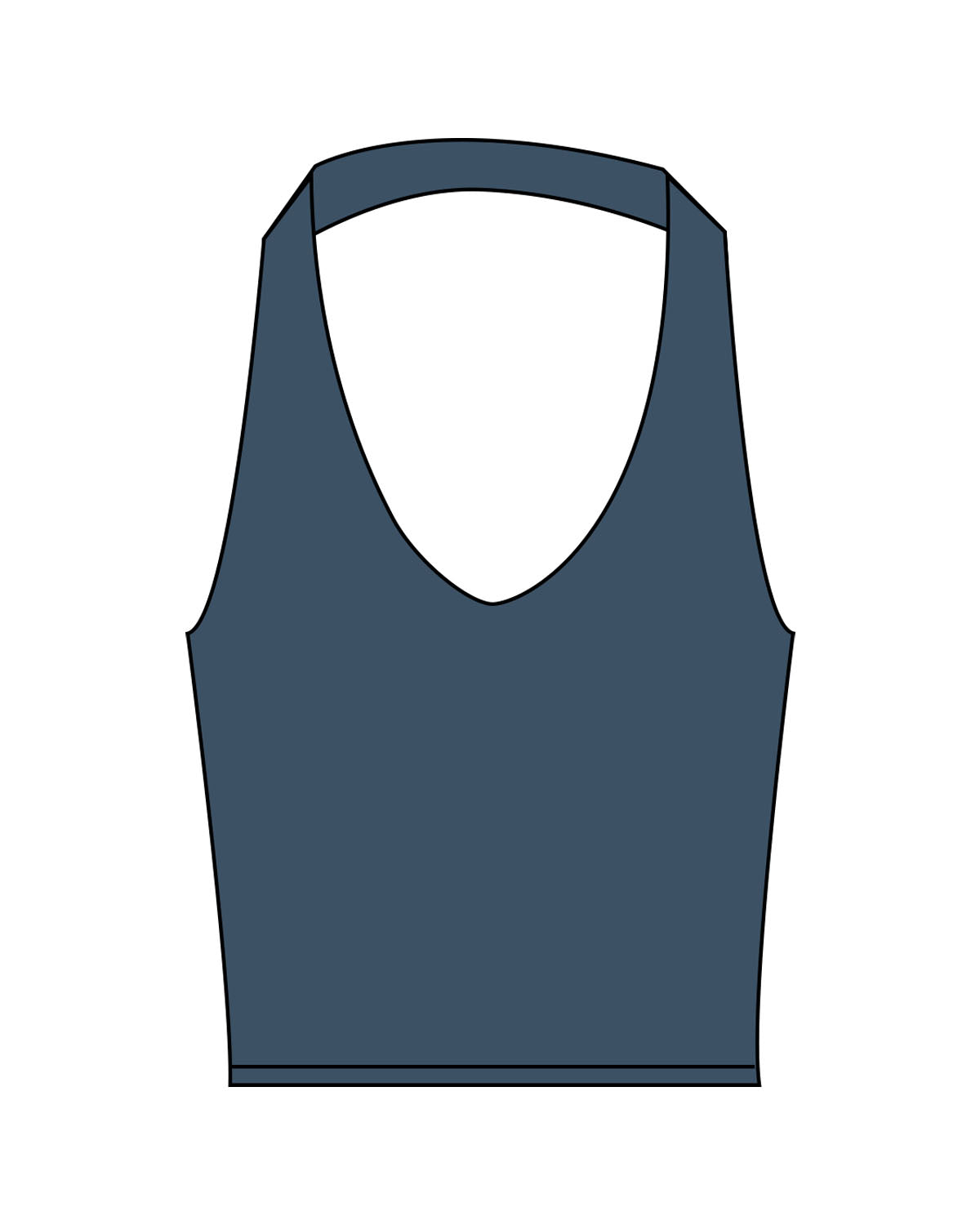 The Halter Tank - Blue - Pulse 712 - Center Back Stacked - Printed - White