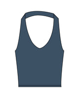 The Halter Tank - Blue - Pulse 712 - Center Back Stacked - Printed - White