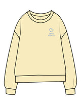 The Midweight Unisex Crewneck - Washed Yellow - Mega Fit House - Left Chest & Back Stacked - Printed - Washed Slate