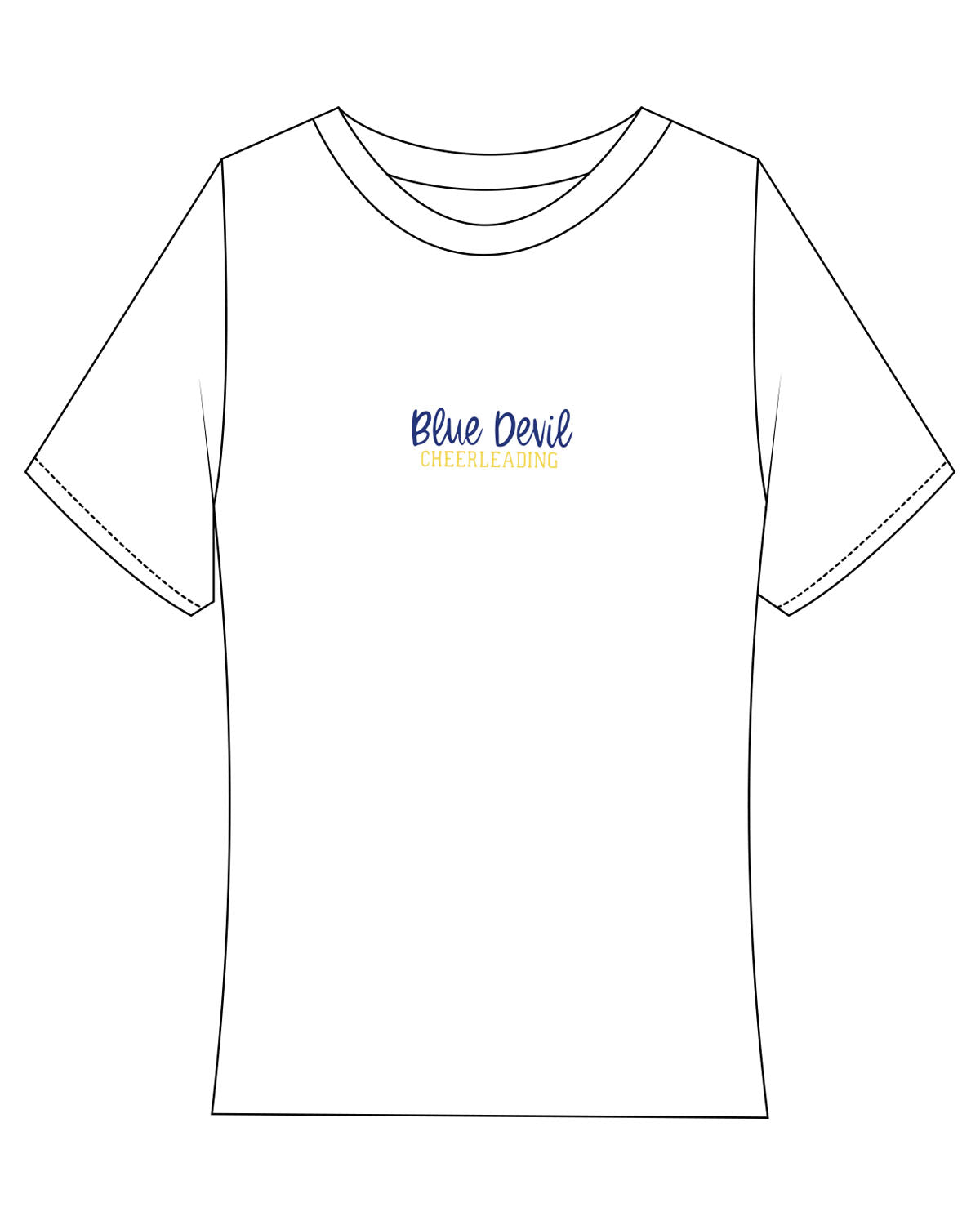 The Baby Tee - White - Warren - Center Chest "Blue Devil" - Printed - Full Color