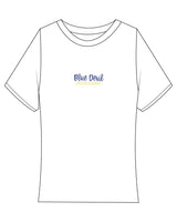 The Baby Tee - White - Warren - Center Chest "Blue Devil" - Printed - Full Color