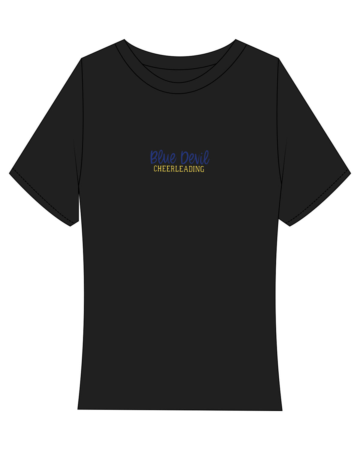 The Baby Tee - Black - Warren - Center Chest "Blue Devil" - Printed - Full Color