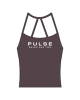 The Womens Sporty Tank - Purple - Pulse 712 - Center Chest Stacked - Printed - White
