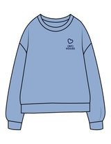 The Midweight Unisex Crewneck - Washed Slate - Mega Fit House - Left Chest & Back Stacked - Printed - Navy