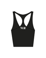 The Racer Tank - Black - Pulse 712 - Center Back Stacked - Printed - White