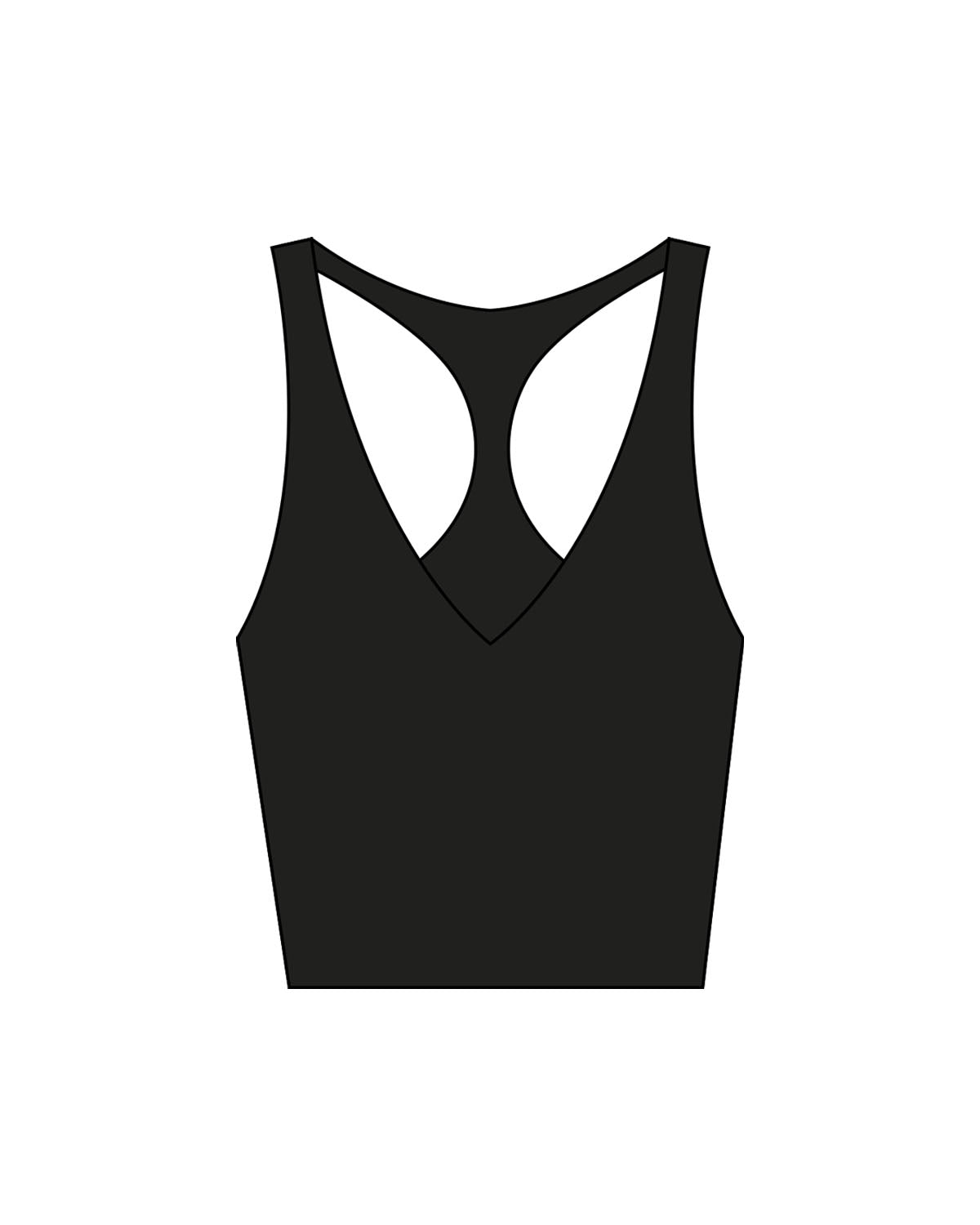 The Racer Tank - Black - Pulse 712 - Center Back Stacked - Printed - White