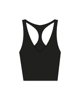 The Racer Tank - Black - Pulse 712 - Center Back Stacked - Printed - White