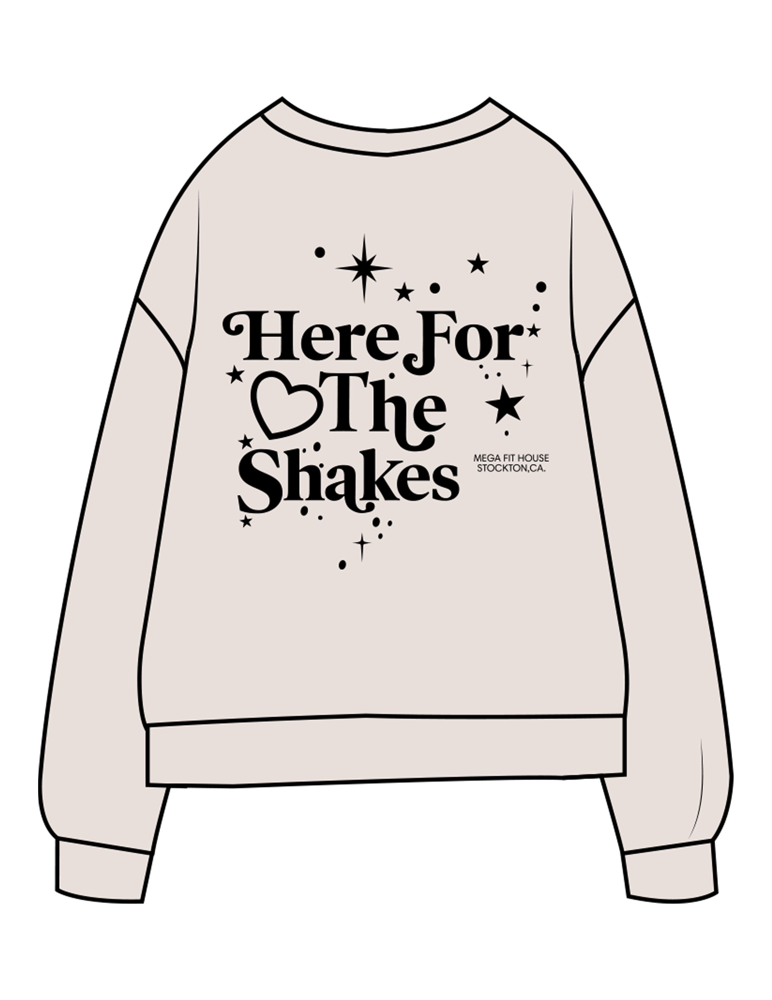 The Midweight Unisex Crewneck - Washed Ivory - Mega Fit House - Left Chest & Back Stacked - Printed - Black