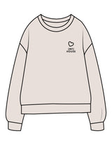 The Midweight Unisex Crewneck - Washed Ivory - Mega Fit House - Left Chest & Back Stacked - Printed - Black