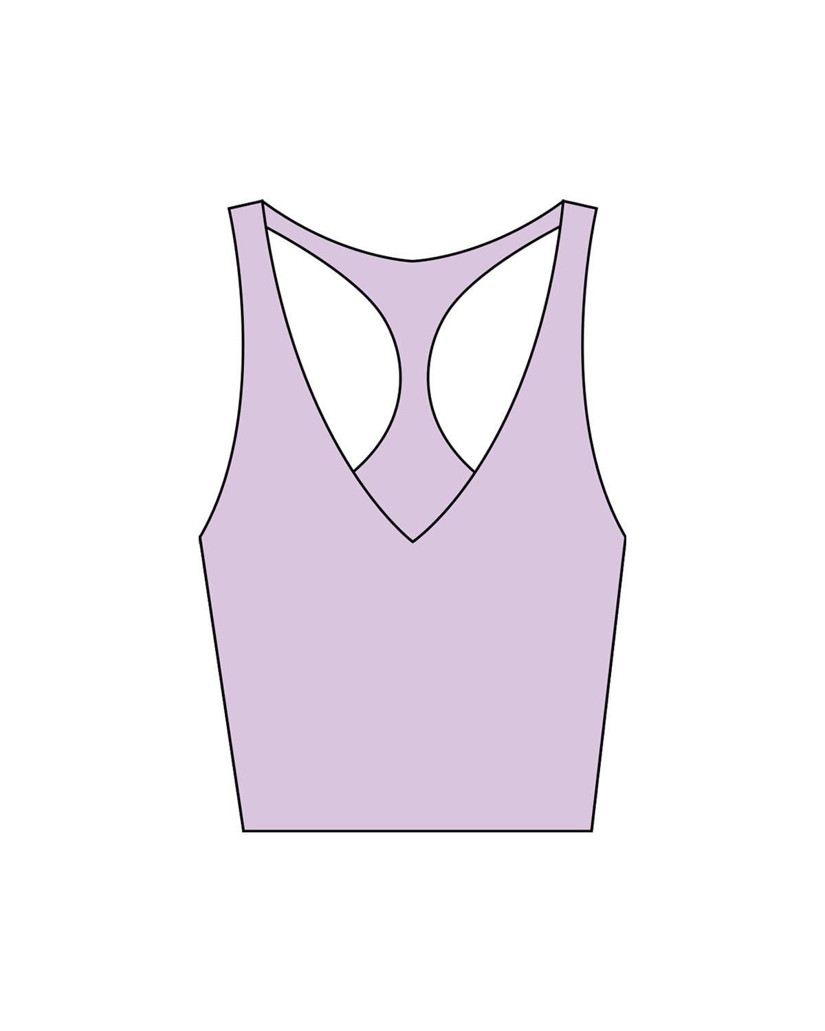 The Racer Tank - Lavender - Pulse 712 - Center Back Stacked - Printed - White