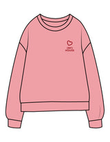 The Midweight Unisex Crewneck - Washed Pink - Mega Fit House - Left Chest & Back Stacked - Printed - Red