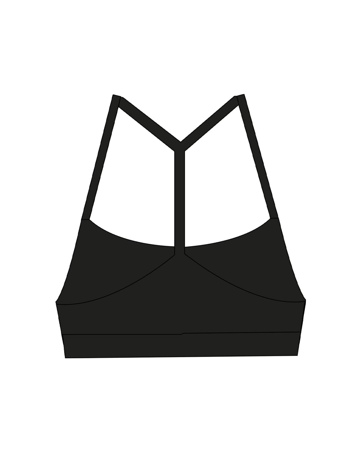 The Basic Bra - Black - Pulse 712 - Center Chest Stacked - Printed - White