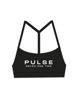 The Basic Bra - Black - Pulse 712 - Center Chest Stacked - Printed - White