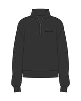 The Womens 1/4 Zip - Washed Black - Pulse 712 - Left Chest - Embroidered - Black