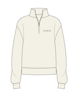 The Womens 1/4 Zip - Off White - Pulse 712 - Left Chest - Embroidered - Washed Black