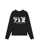The Womens Long Sleeve - Black - Pulse 712 - Center Back Stacked - Printed - White