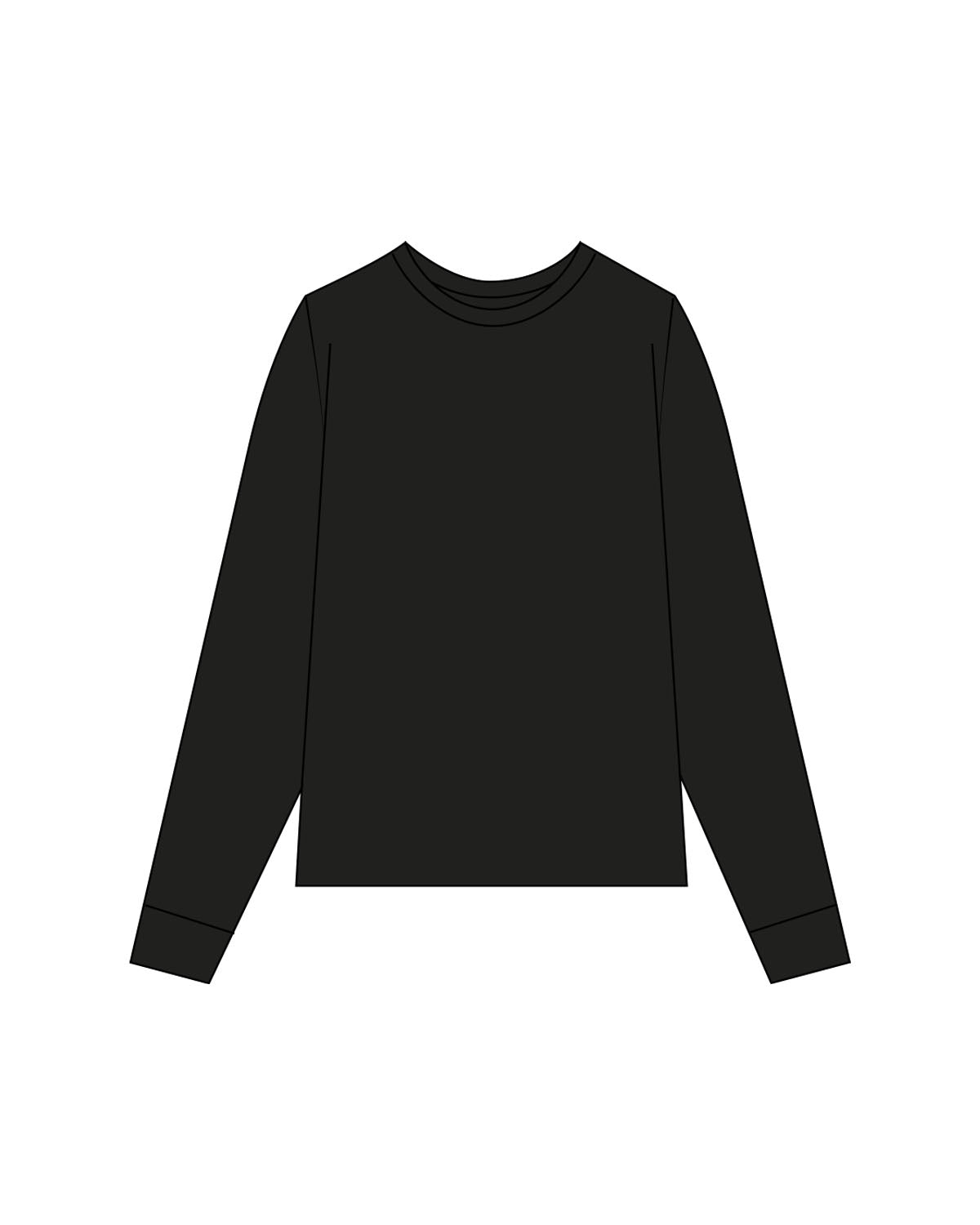 The Womens Long Sleeve - Black - Pulse 712 - Center Back Stacked - Printed - White