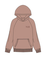 The Womens Hoodie - Clay - Pulse 712 - Left Chest Stacked & Center Back Stacked - Printed - Tone on Tone