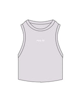 The Ribbed Crop Tank - Orchid - Pulse 712 - Center Chest - Embroidered - White