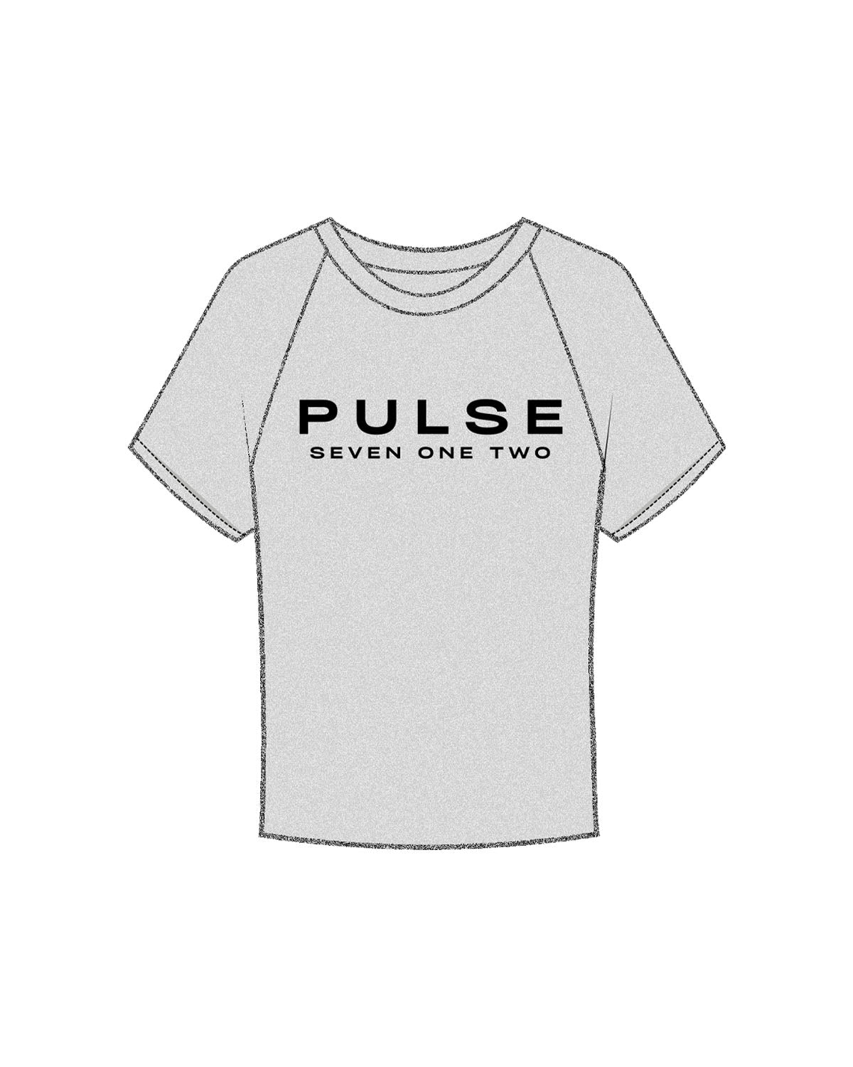 The Micro Rib Baby Tee - Heather - Pulse 712 - Center Chest Stacked - Printed - Black