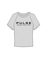 The Micro Rib Baby Tee - Heather - Pulse 712 - Center Chest Stacked - Printed - Black