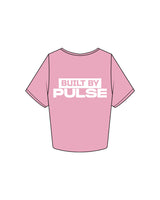 The Crop Tee - Bubblegum - Pulse 712 - Center Back Stacked - Printed - White
