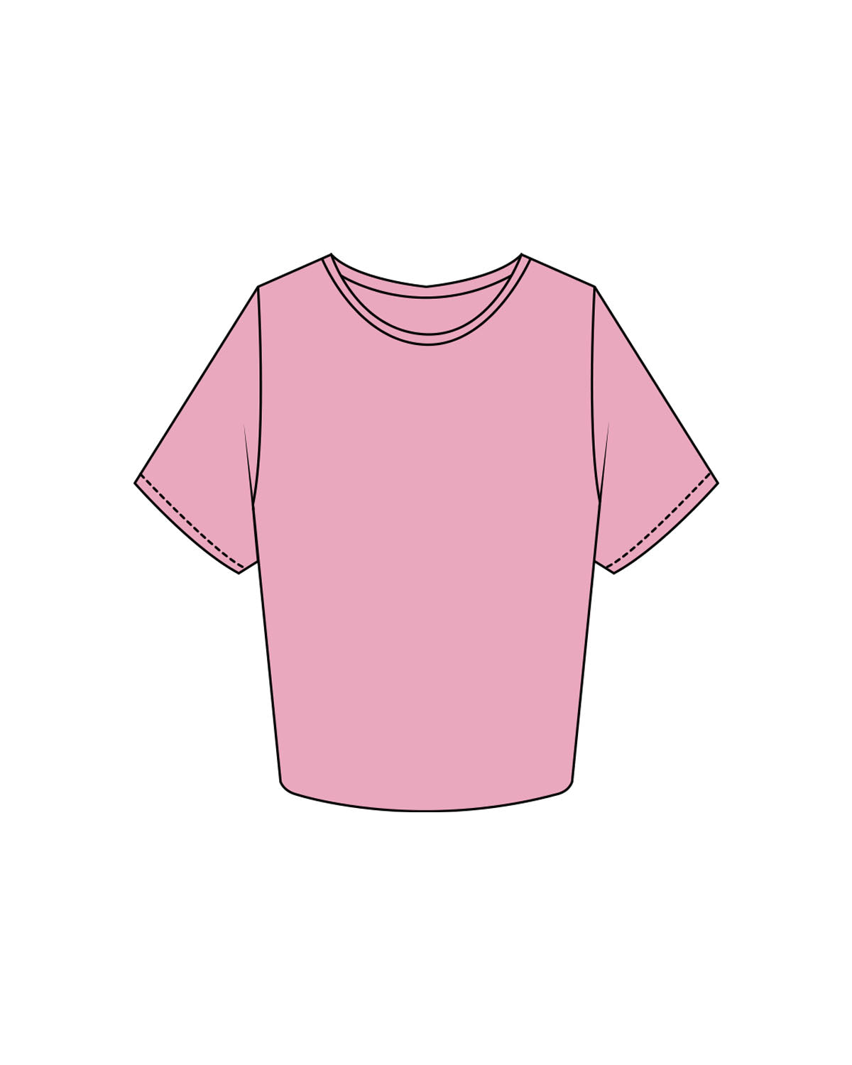 The Crop Tee - Bubblegum - Pulse 712 - Center Back Stacked - Printed - White