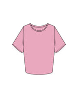 The Crop Tee - Bubblegum - Pulse 712 - Center Back Stacked - Printed - White