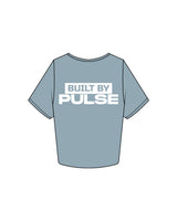 The Crop Tee - Mineral - Pulse 712 - Center Back Stacked - Printed - White
