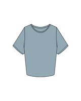 The Crop Tee - Mineral - Pulse 712 - Center Back Stacked - Printed - White