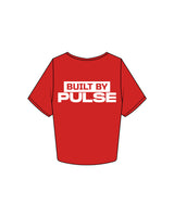 The Crop Tee - Red - Pulse 712 - Center Back Stacked - Printed - White
