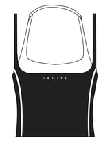The Piped Tank - Black - Ignite Barre & Fitness - Center Back - Printed - White