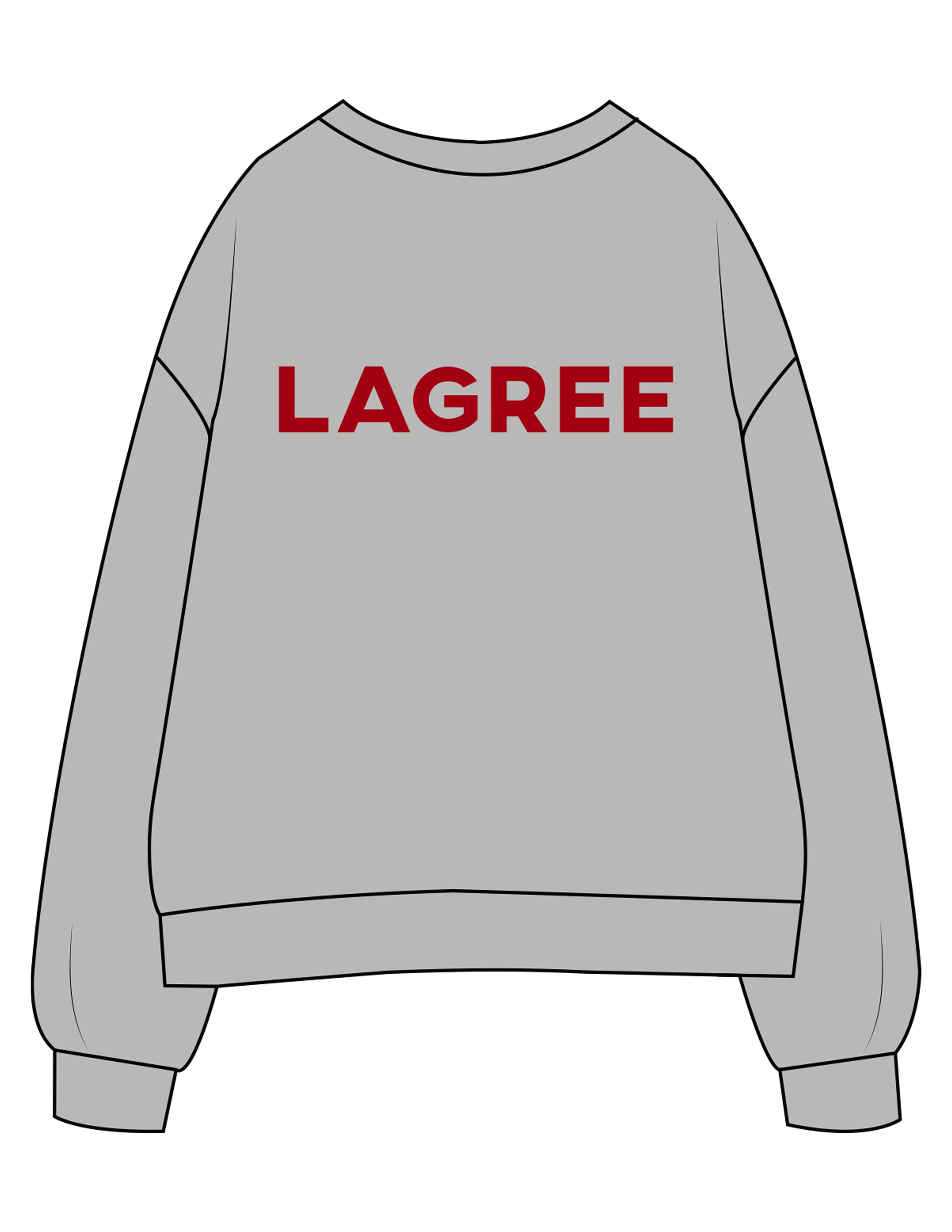 The Womens Crewneck - Heather - Method Lagree - Left Chest Embroidered Full Color & Center Back Printed Red
