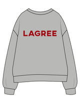 The Womens Crewneck - Heather - Method Lagree - Left Chest Embroidered Full Color & Center Back Printed Red