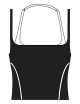 The Piped Tank - Black - Ignite Barre & Fitness - Center Back - Printed - White