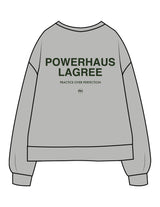 The Recycled Unisex Crewneck - Heather - Powerhaus Lagree - Center Chest & Back Stacked - Printed - Green