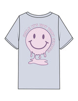 The Mens Heavyweight Tee -  Washed Powder - Try Smile Collective - Left Chest & Back Smiley - Printed - Full Color
