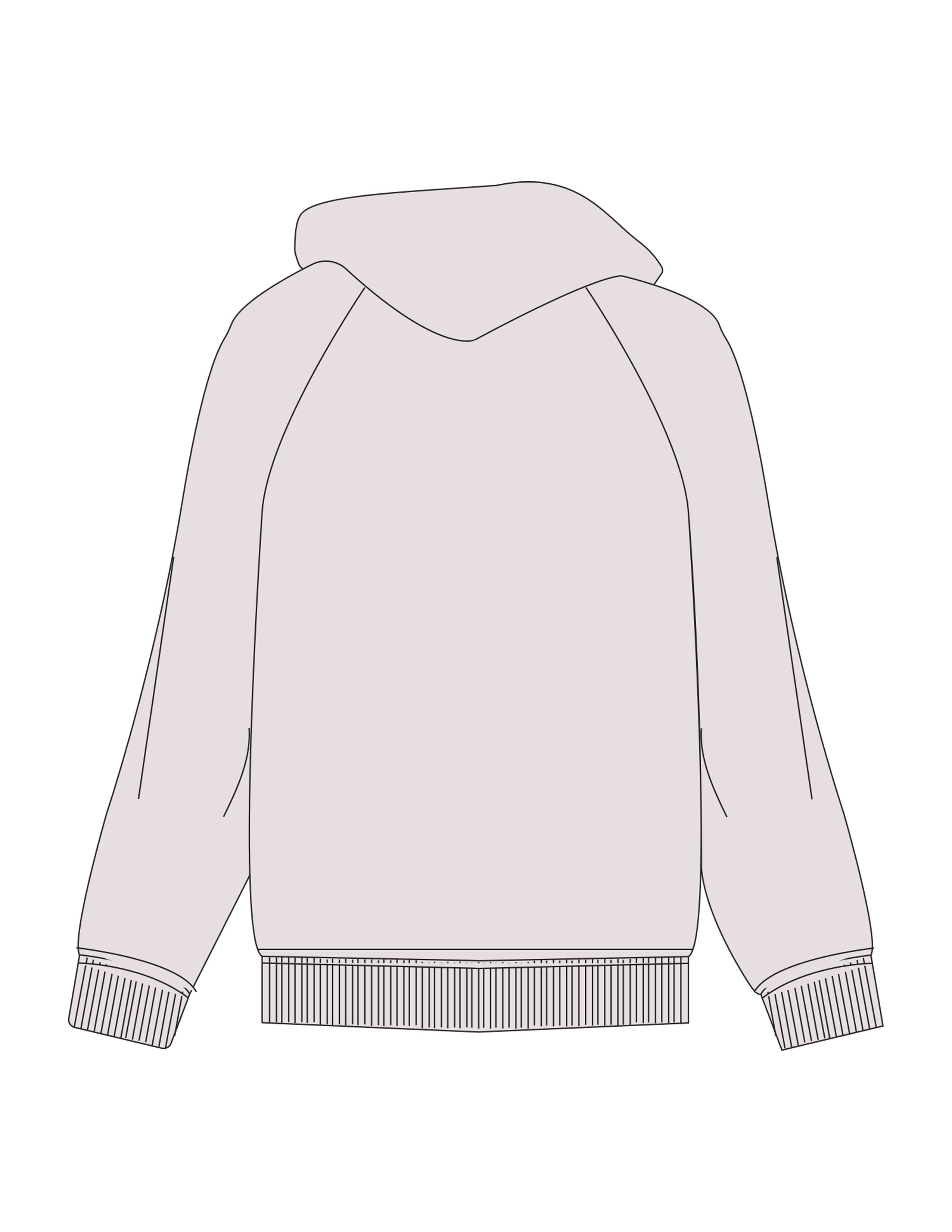 The Mens Hoodie - Bone - RECHARGED PILATES - Center Chest & Left Sleeve - Printed - Sage