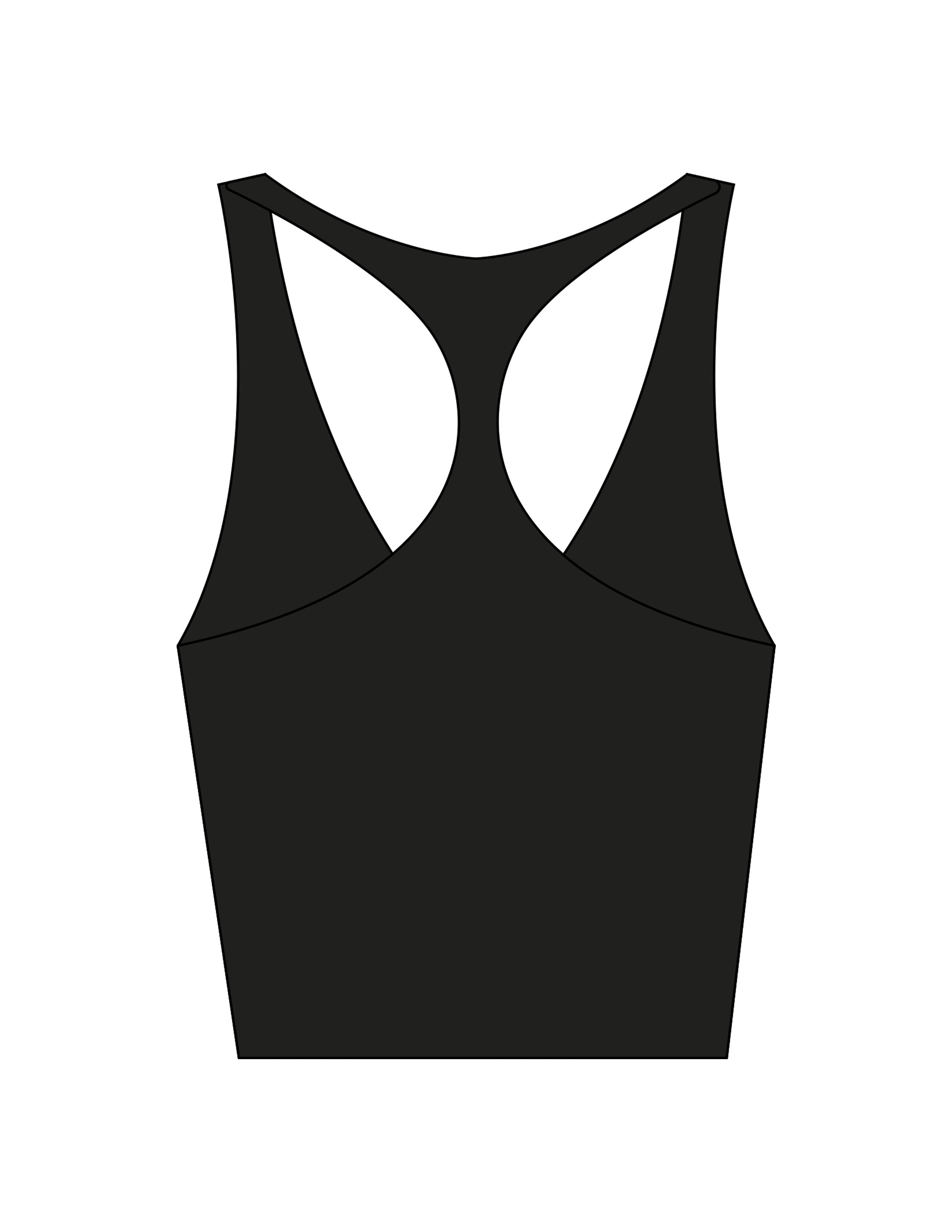 The Racer Tank - Black - Lucky Penny - Left Chest - Printed - White