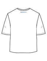 The Oversized Crop Tee - White - NSpiers - Center Chest Stacked Bordered & Back Neckline - Printed - Full Color