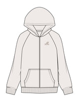 The Mens Heavyweight Zip Hoodie - Bone - JL Marketing - Left Chest - Printed - Dark Bone