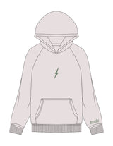 The Mens Hoodie - Bone - RECHARGED PILATES - Center Chest & Left Sleeve - Printed - Sage
