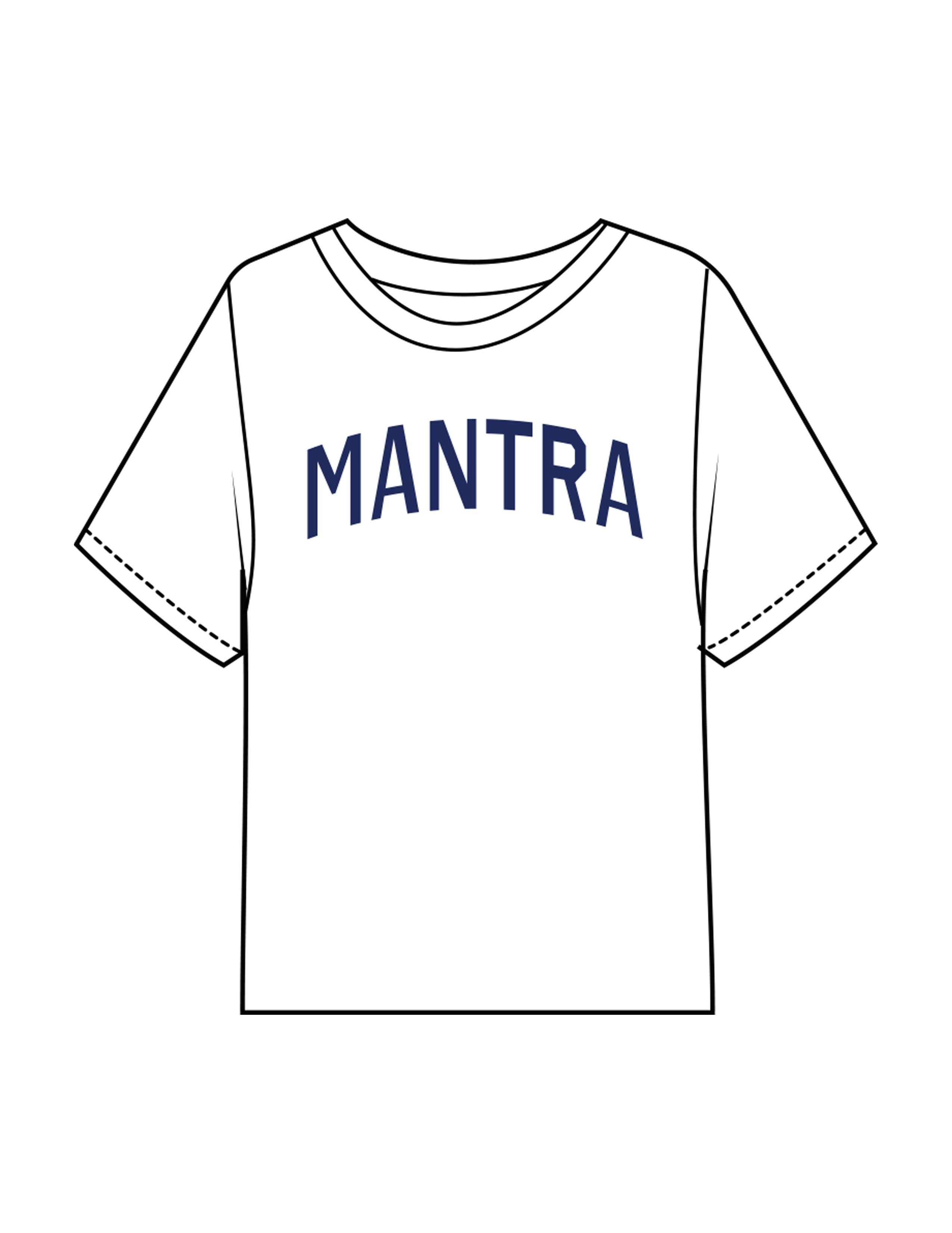 The Midweight Crop Tee - White - Mantra - Center Chest Arc - Printed - Full Color