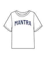 The Midweight Crop Tee - White - Mantra - Center Chest Arc - Printed - Full Color