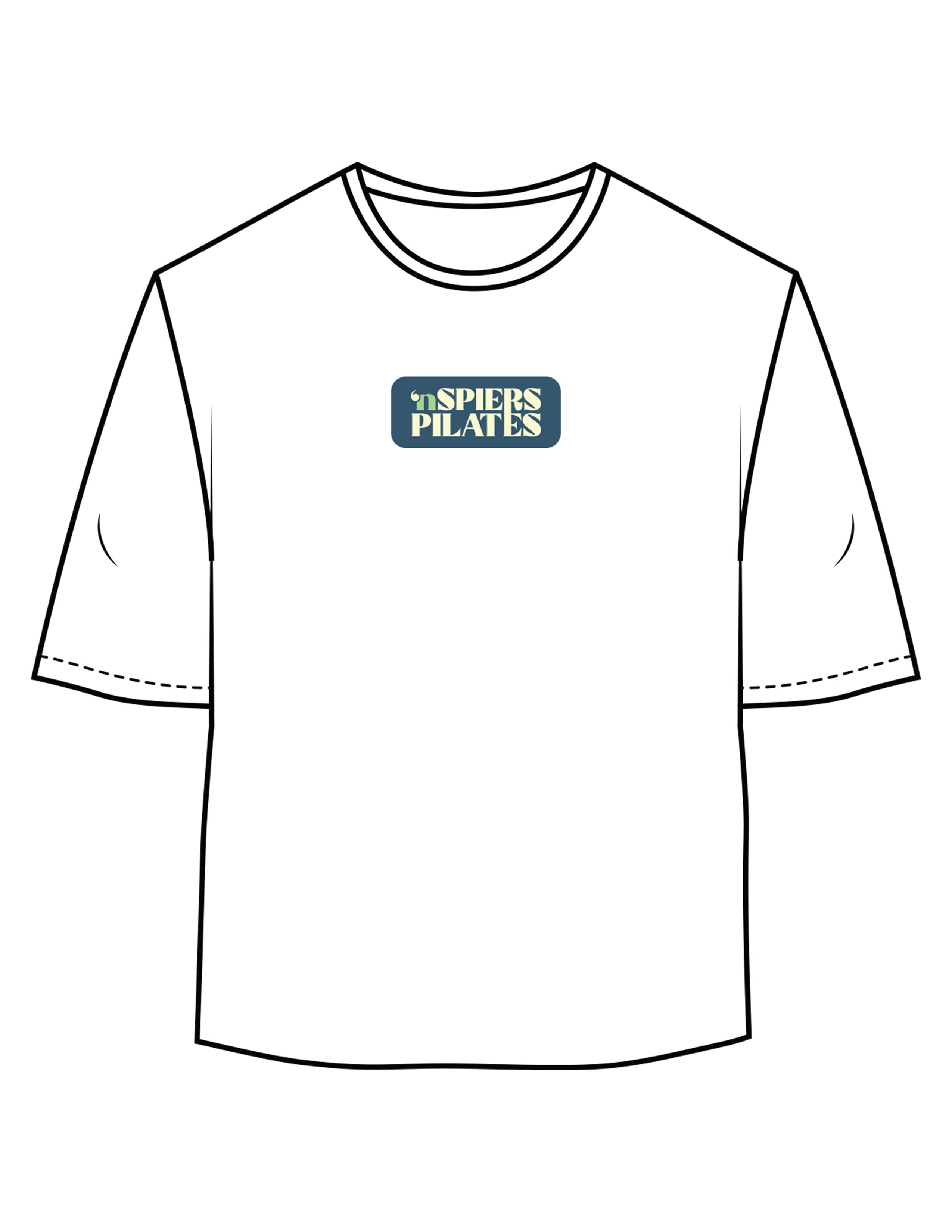 The Oversized Crop Tee - White - NSpiers - Center Chest Stacked Bordered & Back Neckline - Printed - Full Color